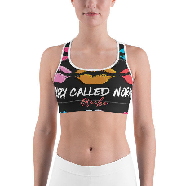 Crazy Called Normal-Lips-Sports bra