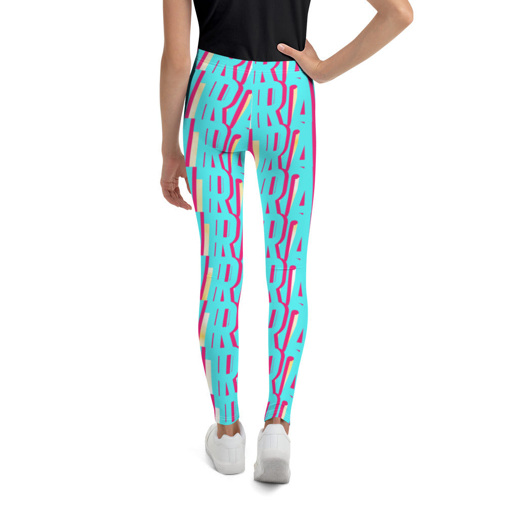 Yellow Tie dye Rainbow Youth Leggings