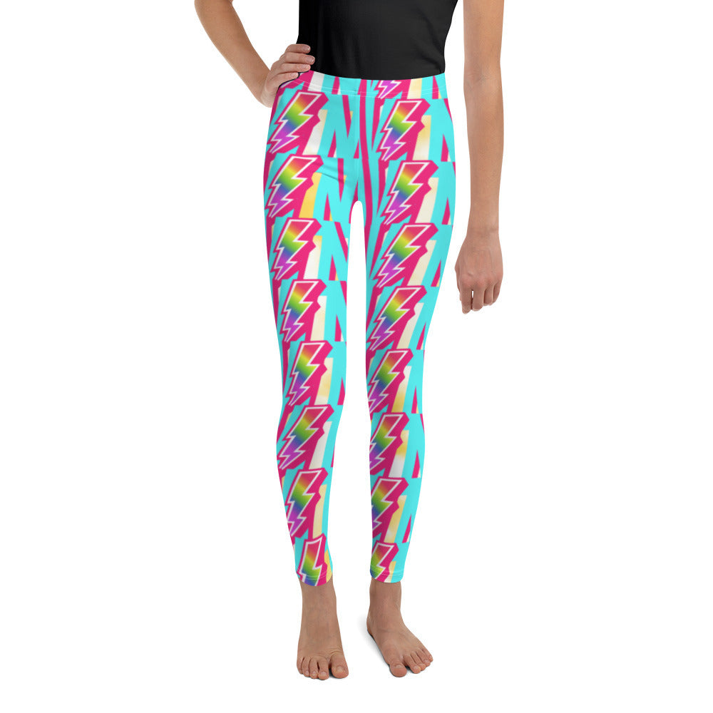 Yellow Tie dye Rainbow Youth Leggings