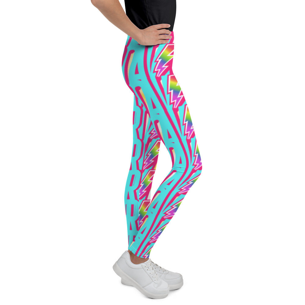 Yellow Tie dye Rainbow Youth Leggings