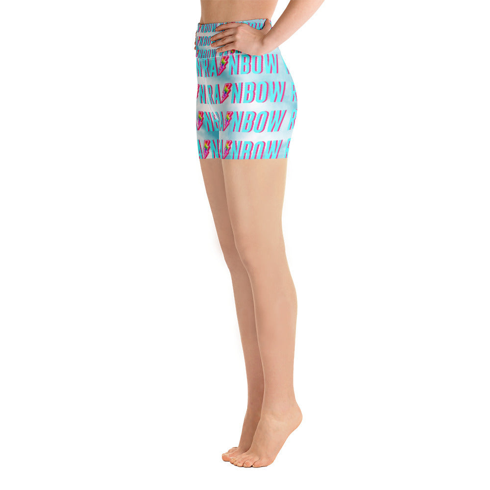 The Blue Tie Dye Rainbow Yoga Shorts