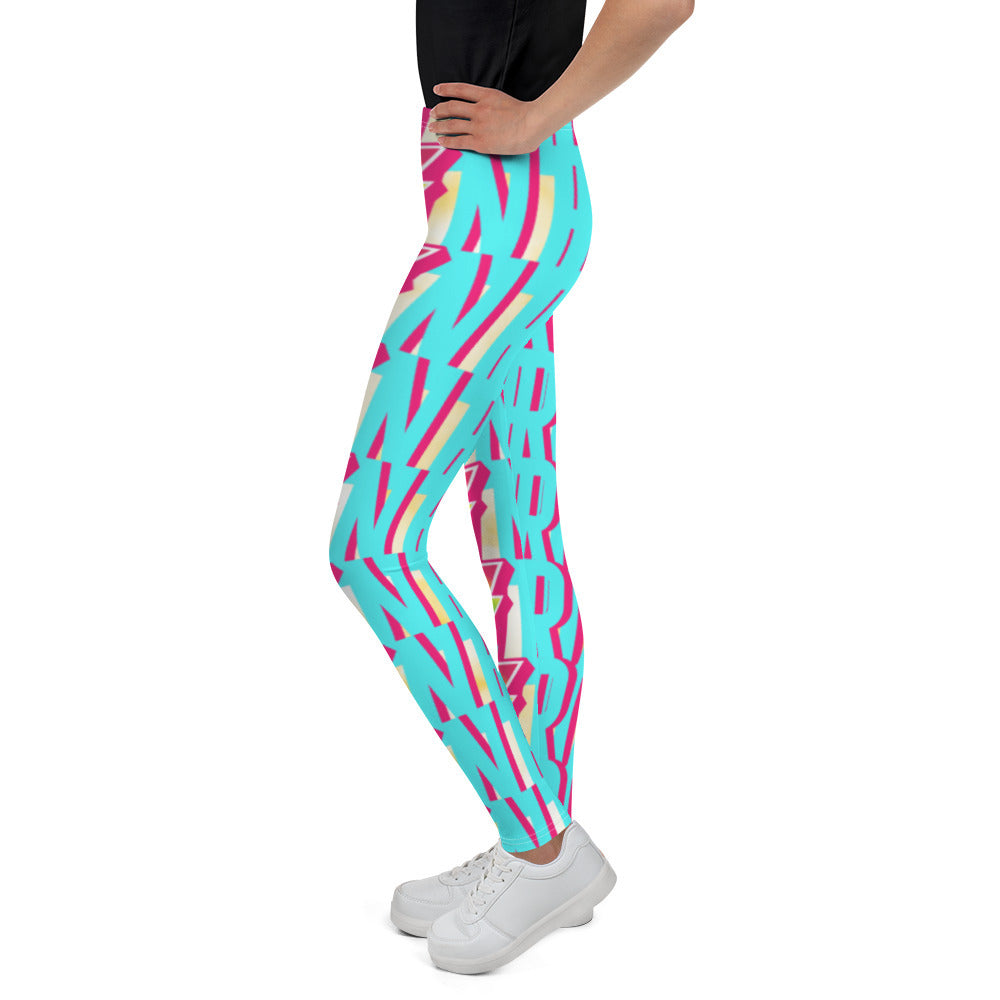 Yellow Tie dye Rainbow Youth Leggings