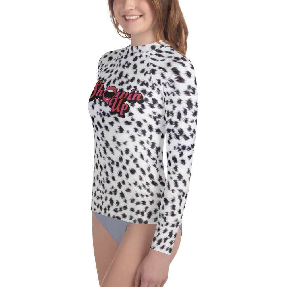 Showin' Up Leopard Youth Rash Guard