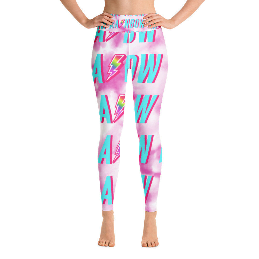 The Pink Tie Dye Rainbow Yoga Leggings