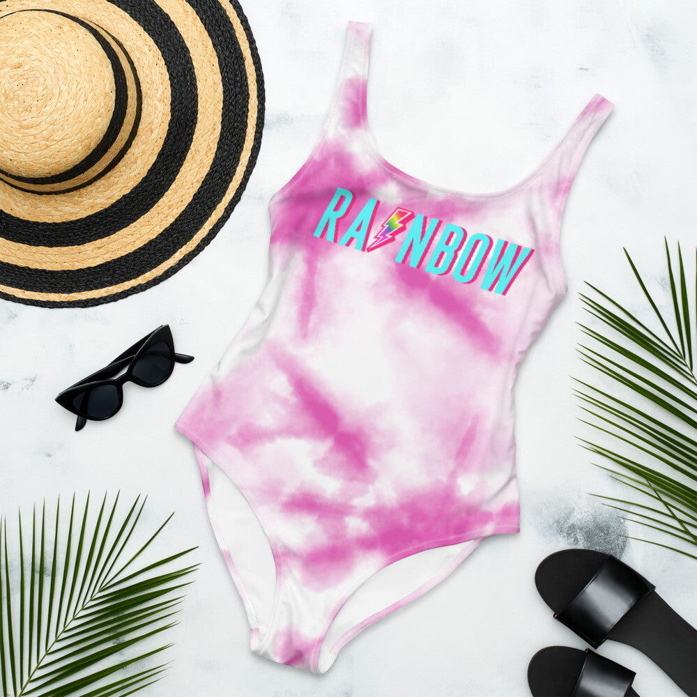 The Pink Tie Dye Rainbow One-Piece Swimsuit