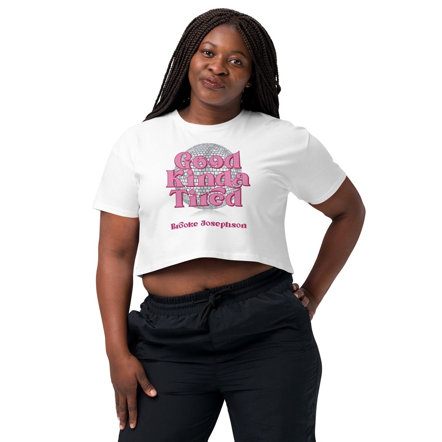 Good Kinda Tired Disco Ball-crop top