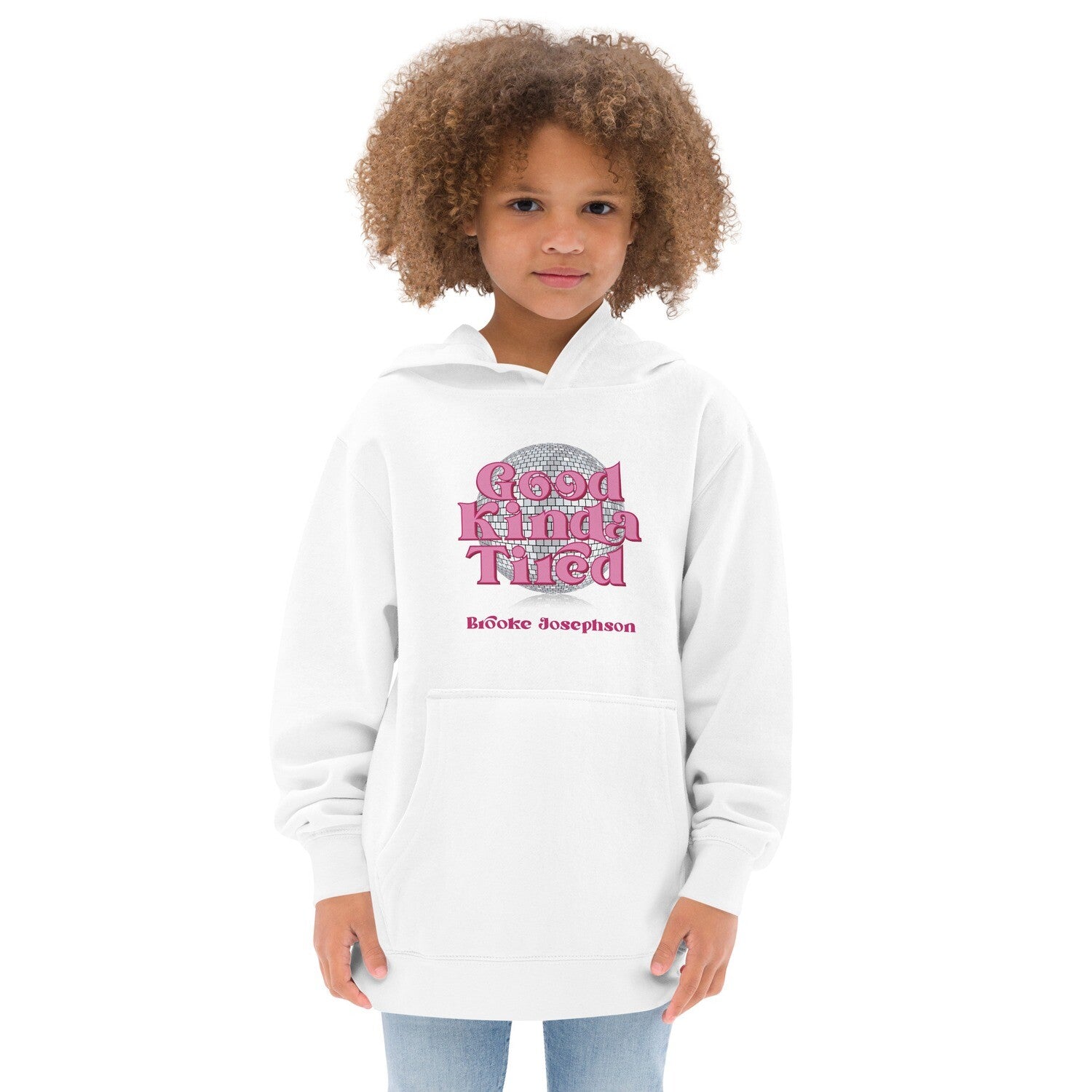 Good Kinda Tired Disco Ball-Kids fleece hoodie