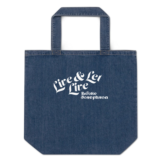 LIVE & LET LIVE - Organic Denim Tote Bag