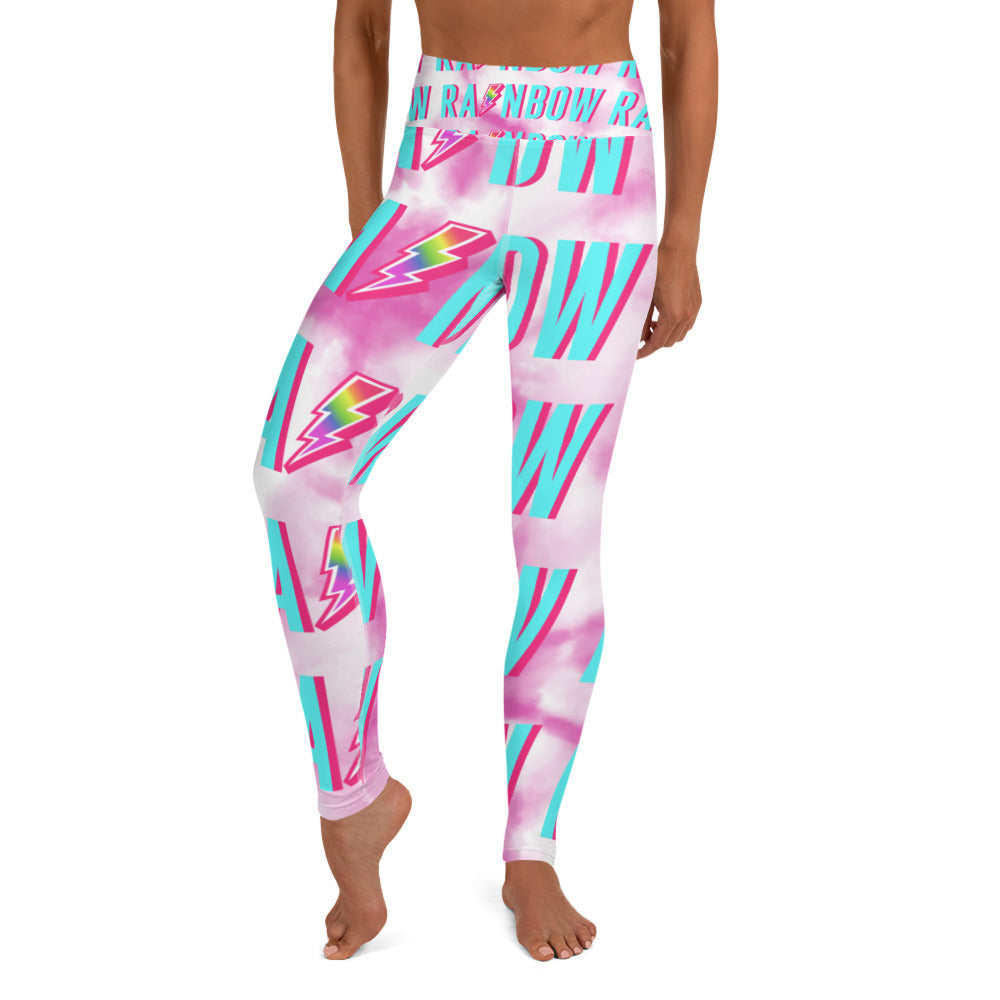 The Pink Tie Dye Rainbow Yoga Leggings