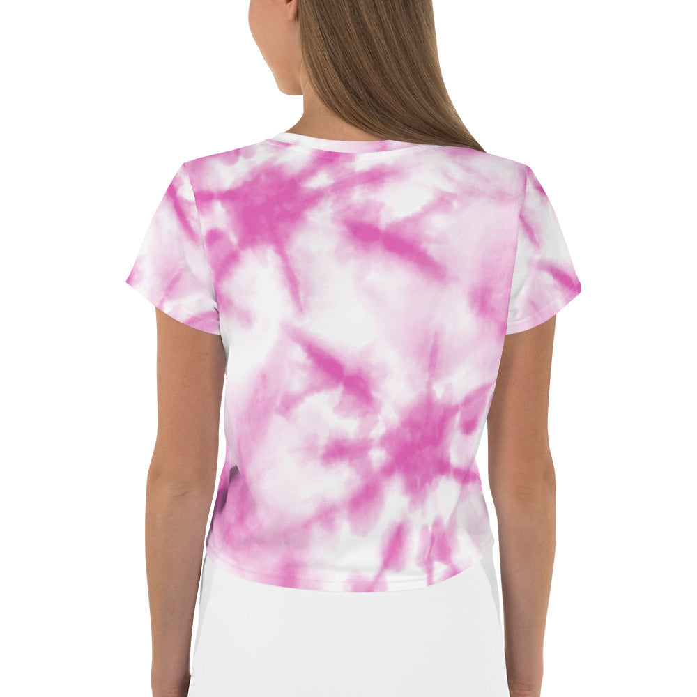 The Pink Tie Dye Rainbow Crop Tee