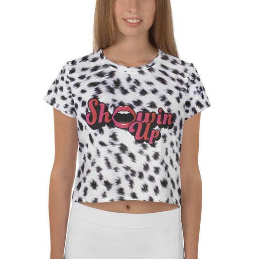 Showin' Up Leopard Crop Tee