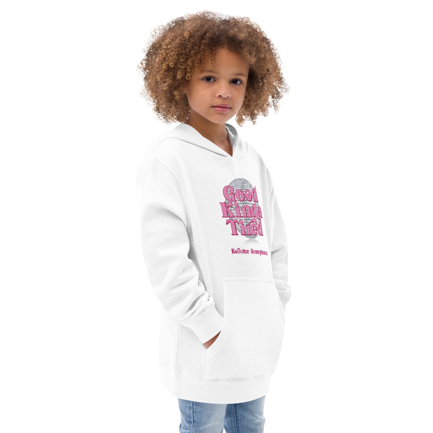 Good Kinda Tired Disco Ball-Kids fleece hoodie