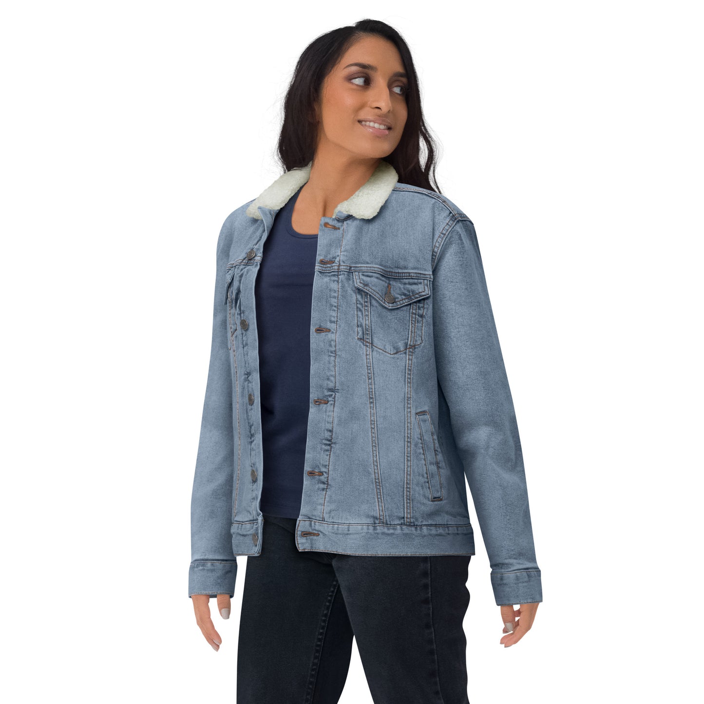 Live & Let Live-Unisex denim sherpa jacket