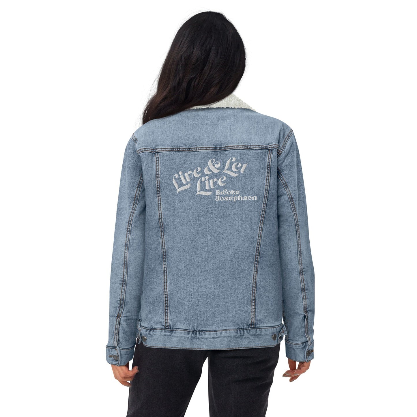 Live & Let Live-Unisex denim sherpa jacket